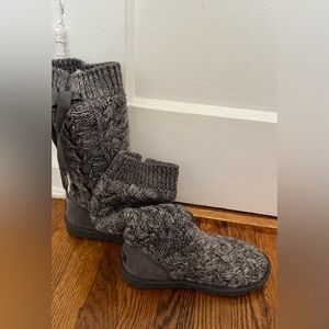 UGG Gray Knit Ankle Boots